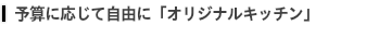 優れた断熱性･調湿性と高い消臭･殺菌効果予算に応じて自由に、「オリジナルキッチン」